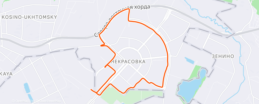 Map of the activity, Вечерний забег