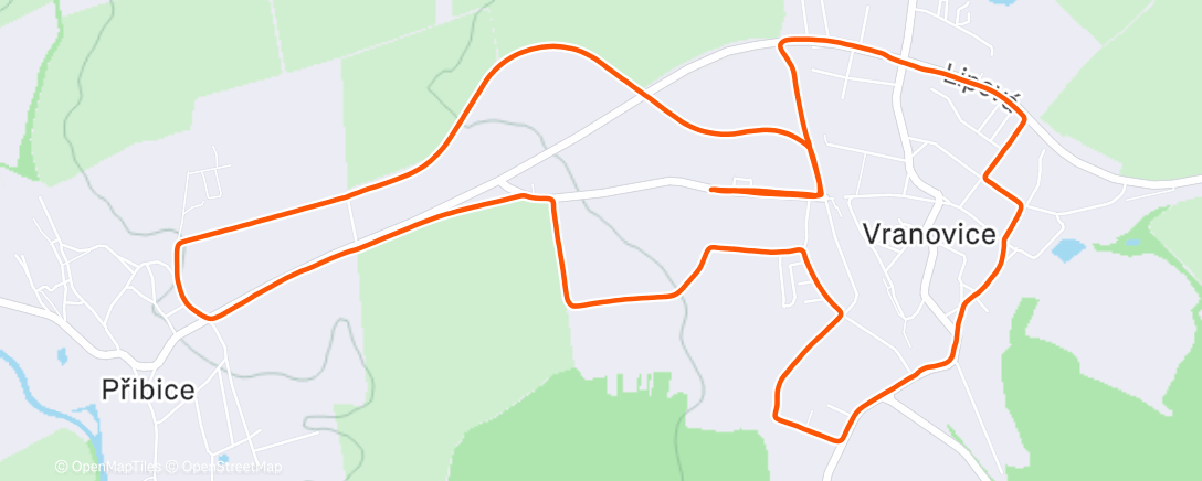 Map of the activity, Evening Run