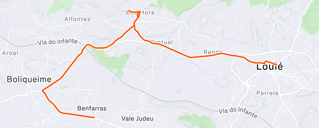 Map of the activity, Volta de bicicleta matinal