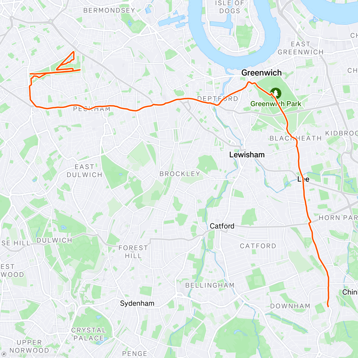 Map of the activity, Burgess Parkrun x Ugandan Independence Day Celebrations