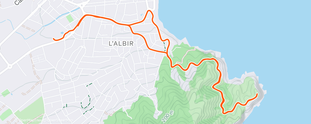 Map of the activity, Morning Run