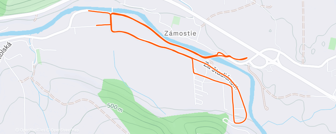Map of the activity, Afternoon Run