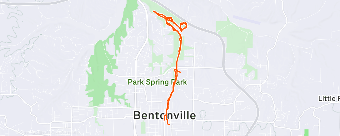 Map of the activity, Afternoon Mountain Bike Ride