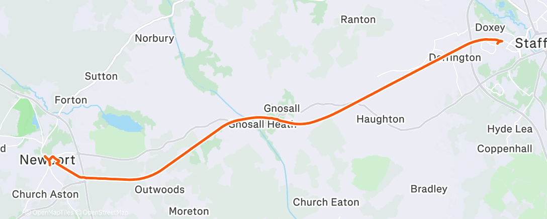 Map of the activity, Lunch Ride