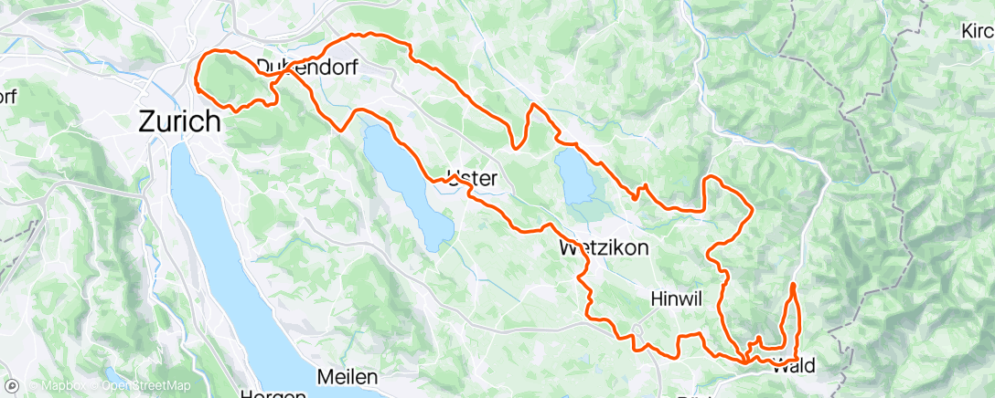 Map of the activity, Züri Oberland mit Bachtel