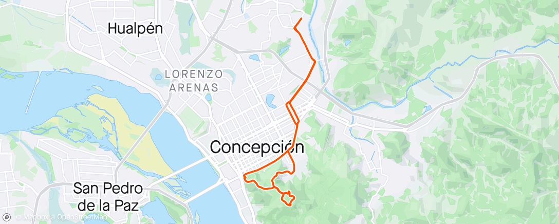 Mapa de la actividad (Vuelta en bicicleta de montaña a la tarde)