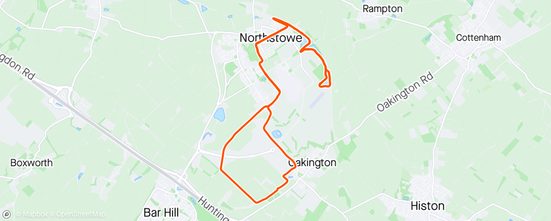 Map of the activity, Northstowe Half Marathon