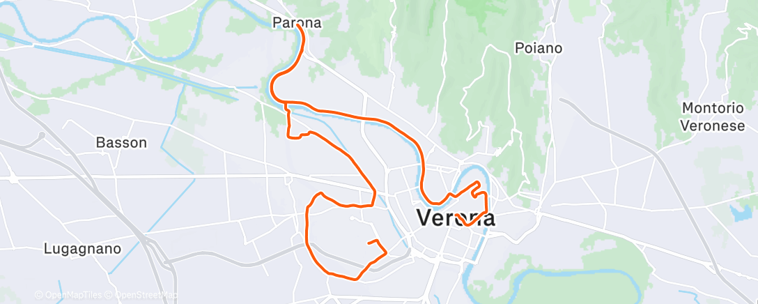 Map of the activity, Semi-marathon de Vérone 🏁