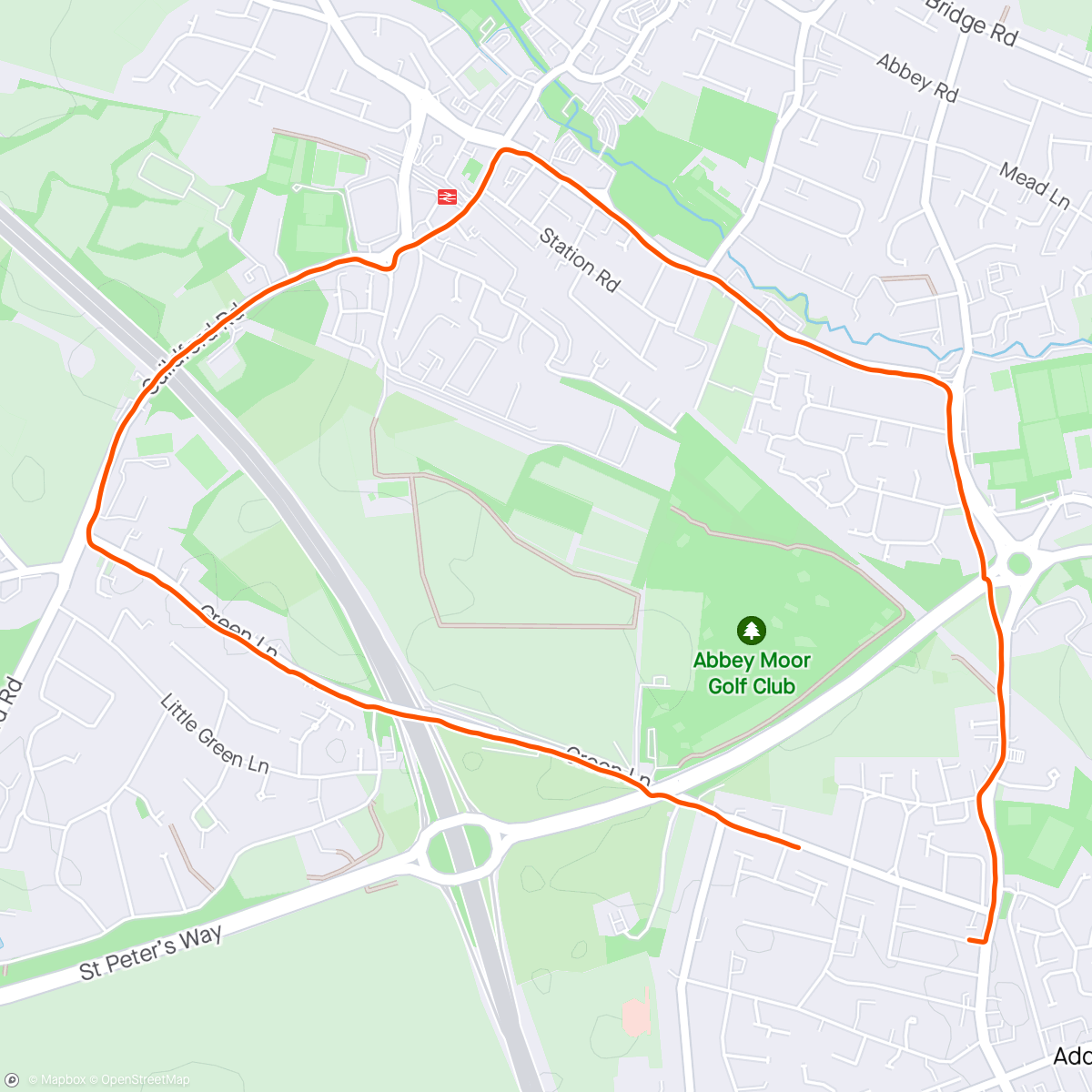 Map of the activity, Chertsey lap with Marley