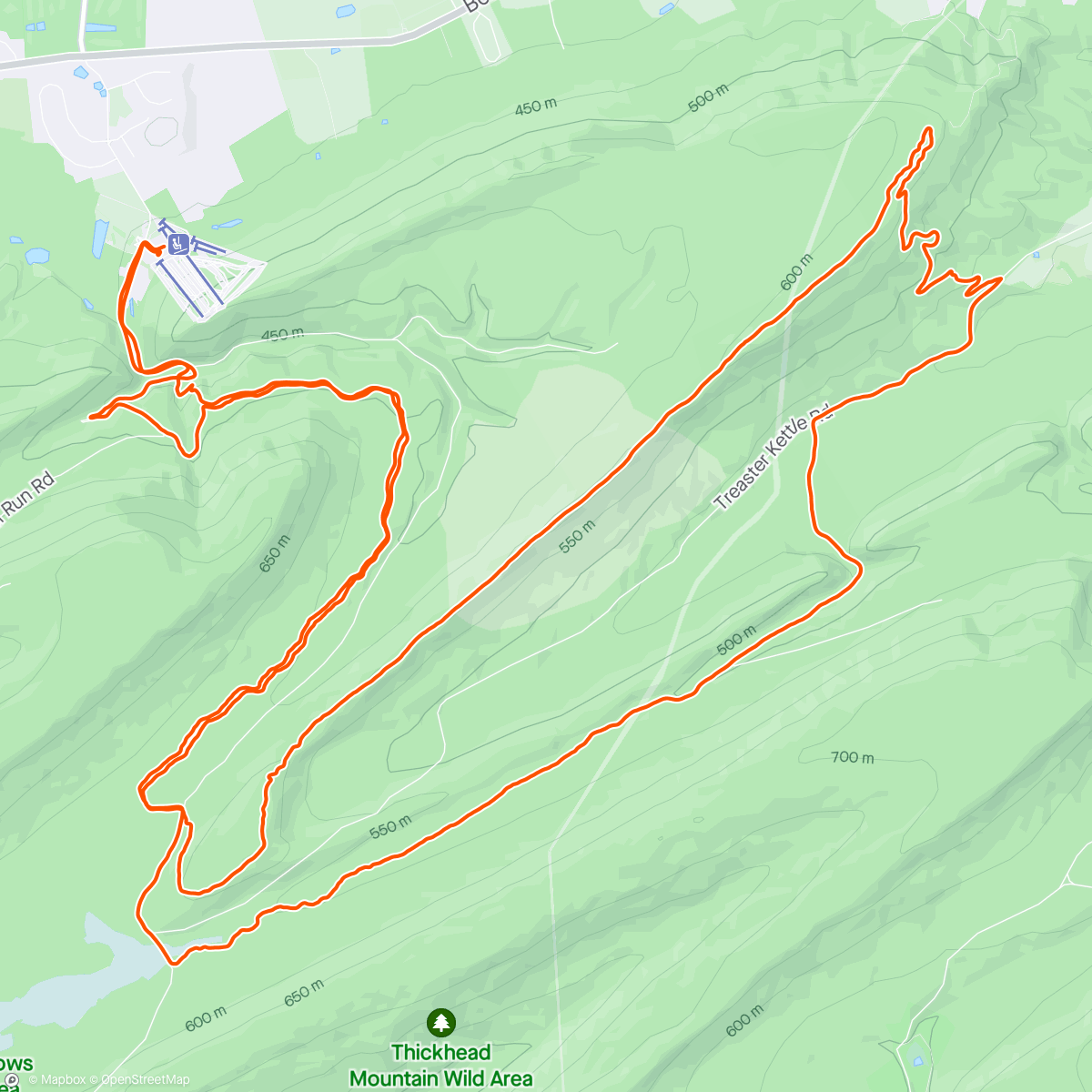 Map of the activity, Seasons Race the Ridge