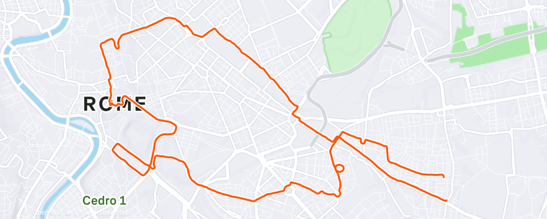 Map of the activity, Corsa serale