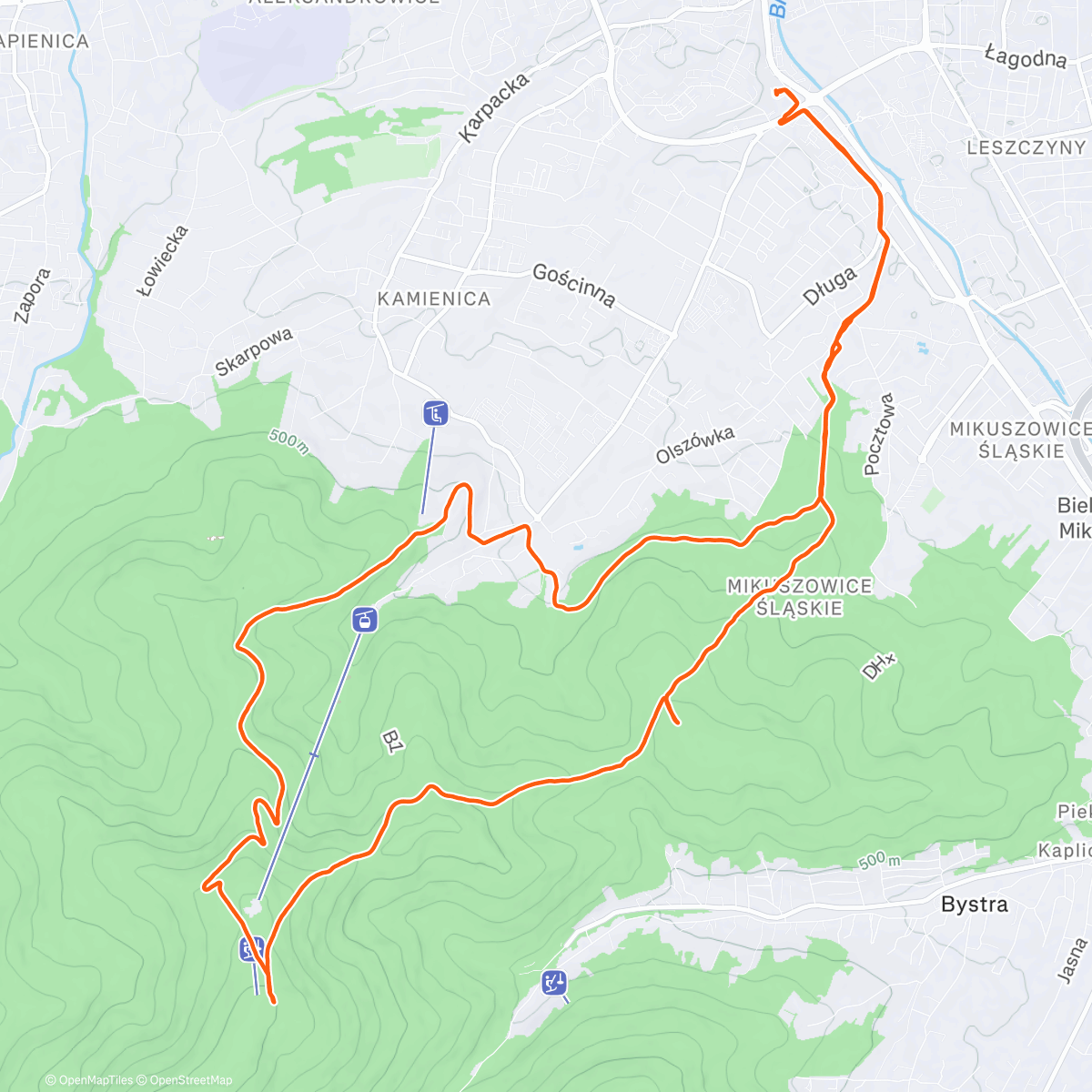 Map of the activity, Lunch Trail Run