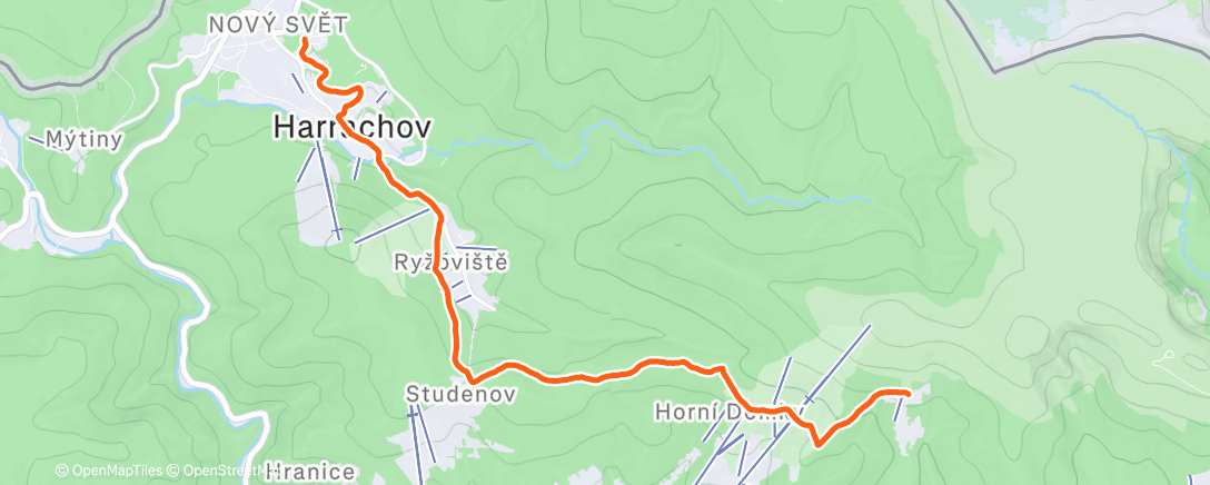 Map of the activity, Afternoon Walk