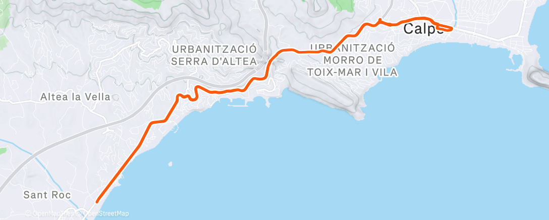 Map of the activity, Very efficient coffee ride to end TC 👌🏼