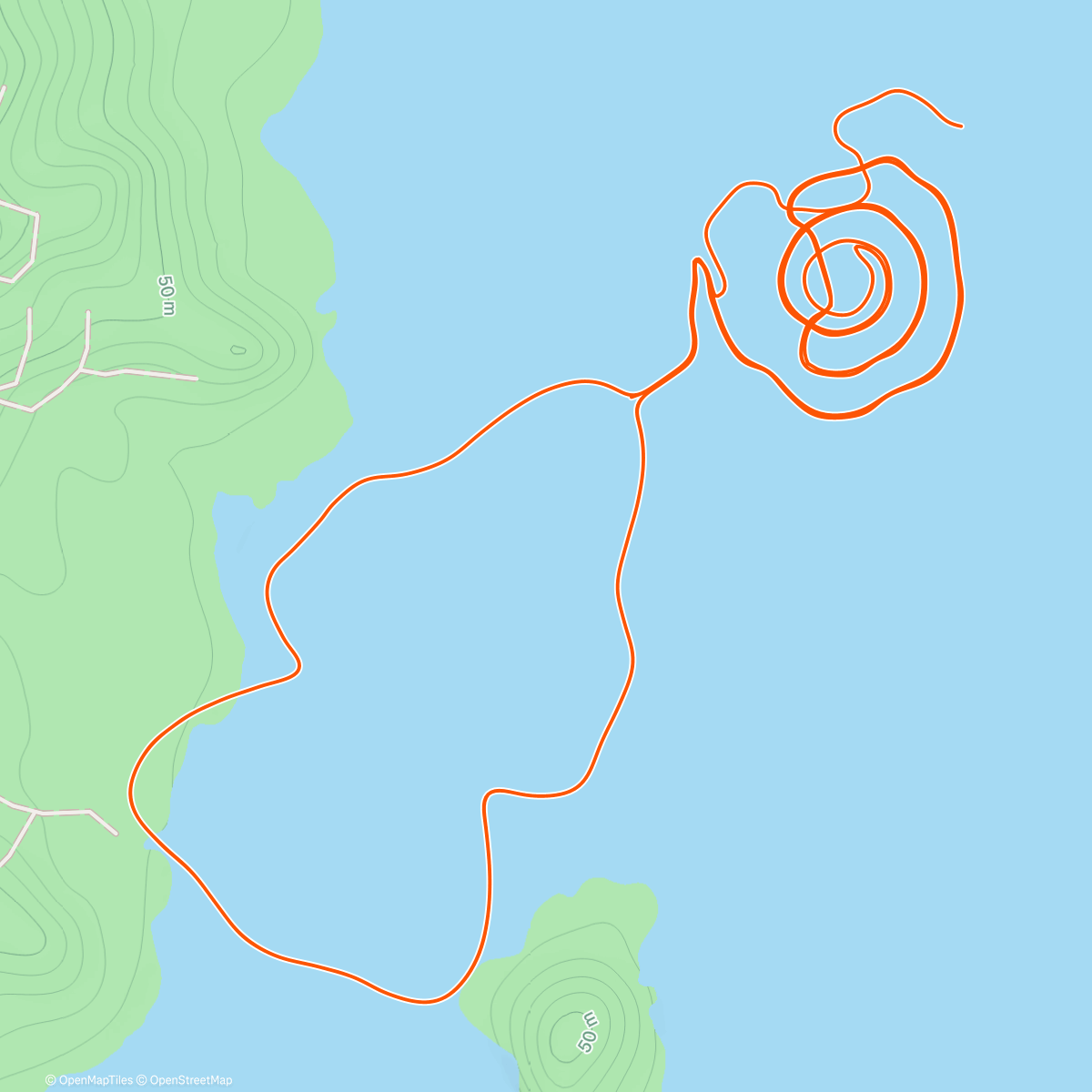 「Zwift - New Workout on Loopin Lava in Watopia」活動的地圖