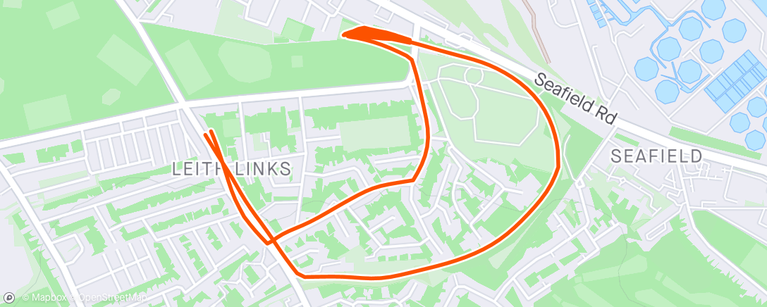 Map of the activity, Leith Links hill reps