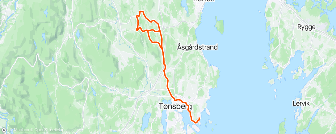 Map of the activity, Fellestrening Vestfold ungdom