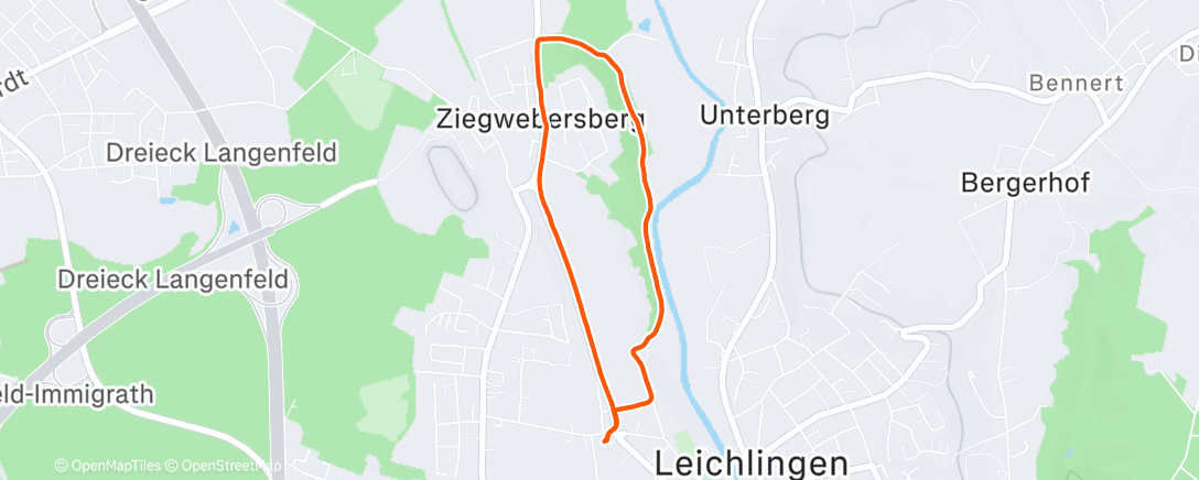 Map of the activity, Lauf am Nachmittag