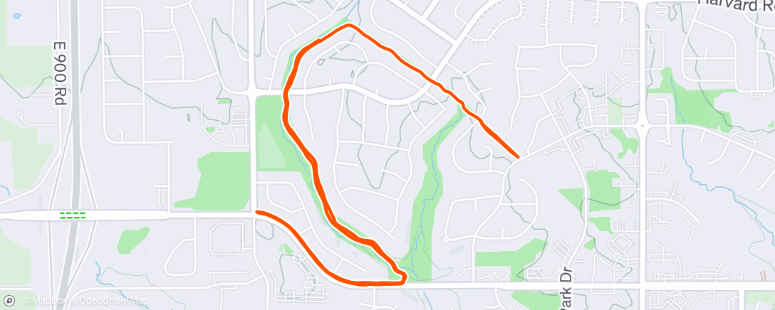 Map of the activity, Afternoon Run