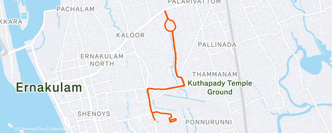Map of the activity, Evening Walk
