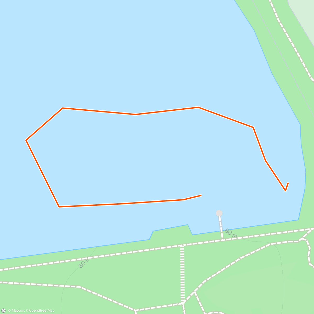 Map of the activity, Sywell swim first Open Water this year