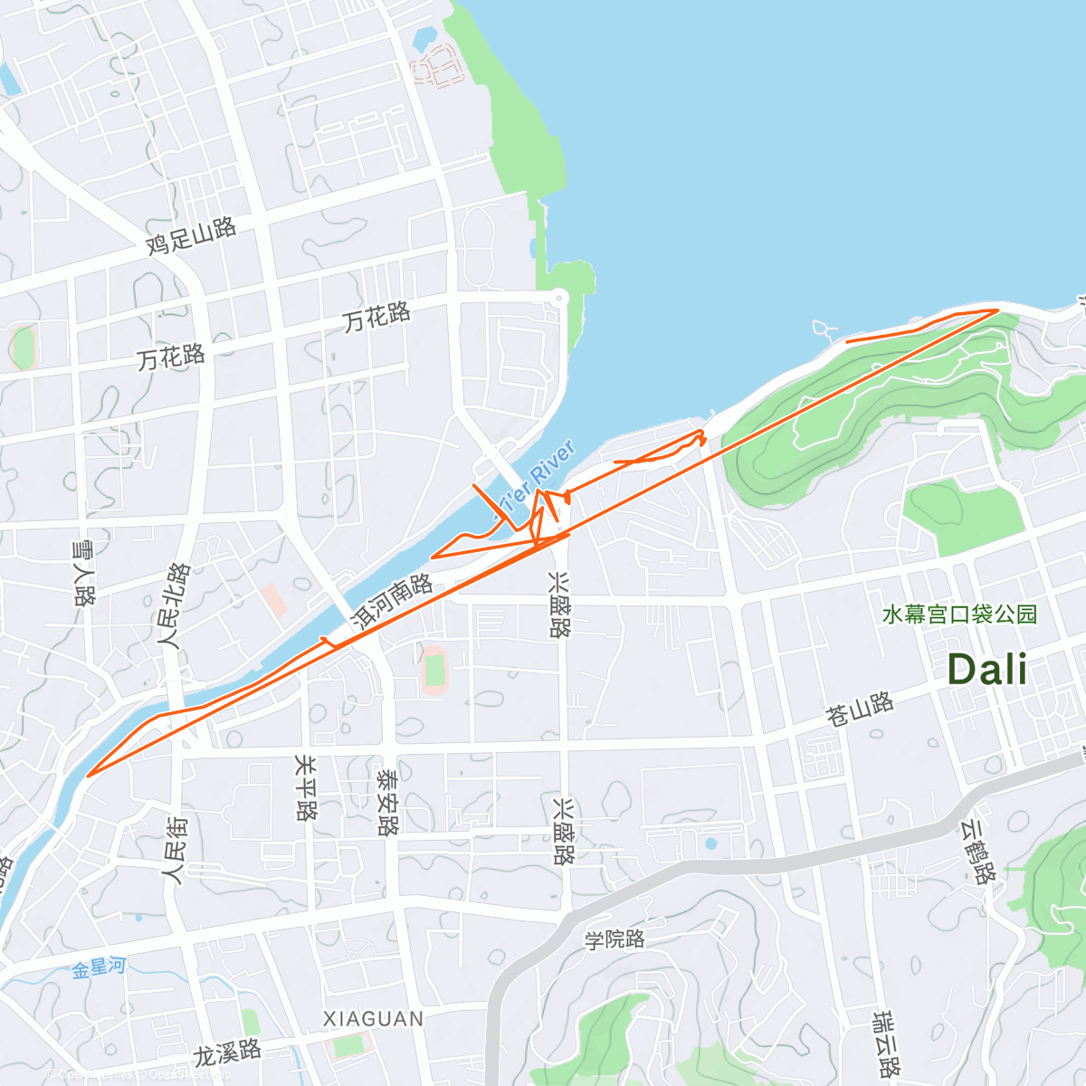 Map of the activity, Incredibly shitty bike