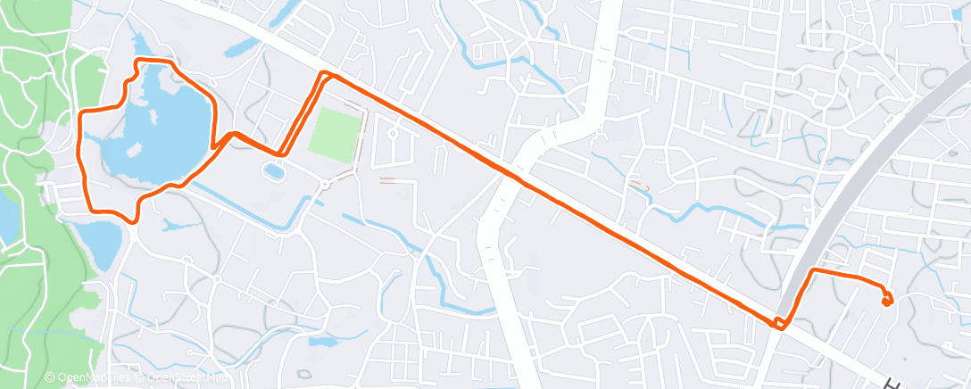 Map of the activity, 朝のトレイルランニング