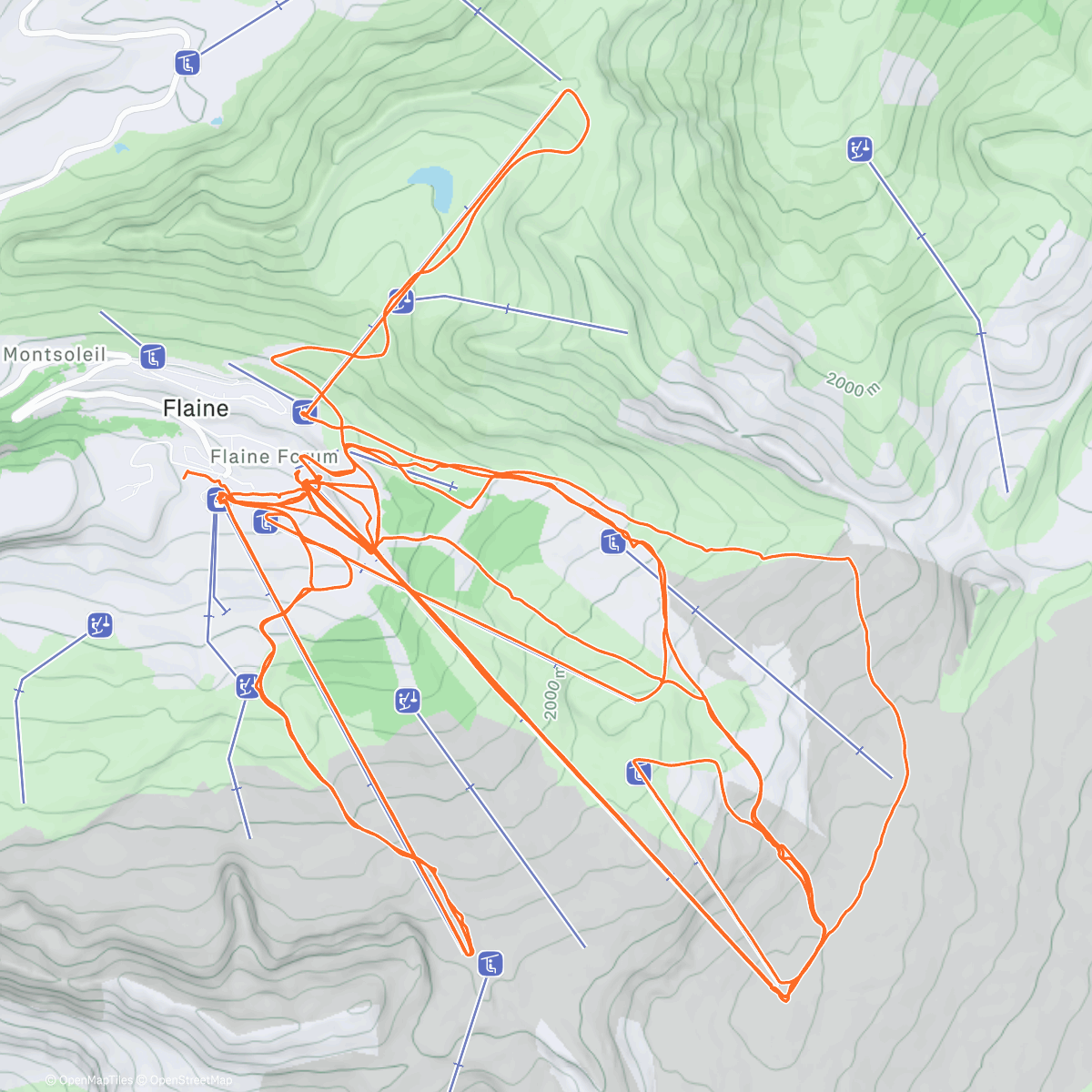 Map of the activity, - 17° le matin