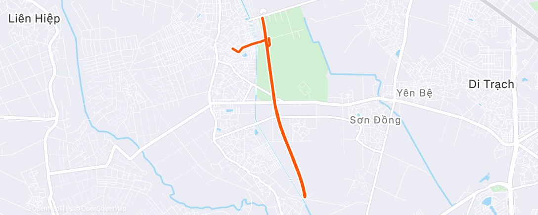 Map of the activity, Afternoon Run