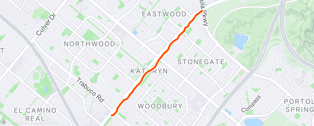 Map of the activity, Evening Run