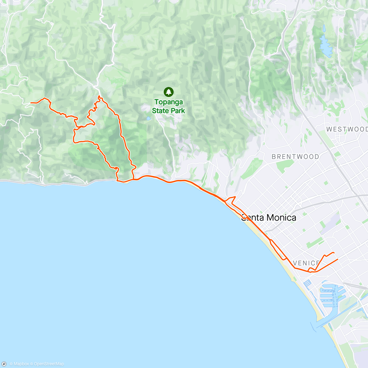 Map of the activity, Topanga hike 'n bike 🤘🏻🪨