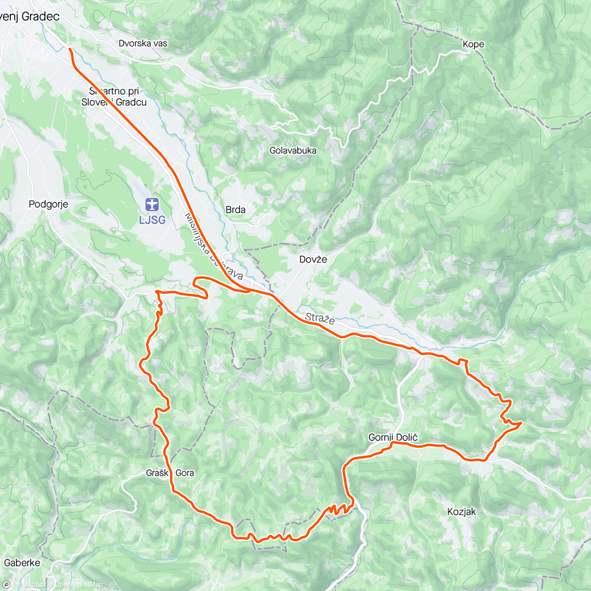 Map of the activity, Graška + Tolsti vrh (test nove sedežne)