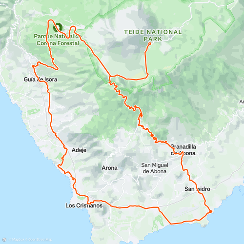 El Medano - Granadilla de Abona - Vilaflor - Teide - Guia de Isora - La