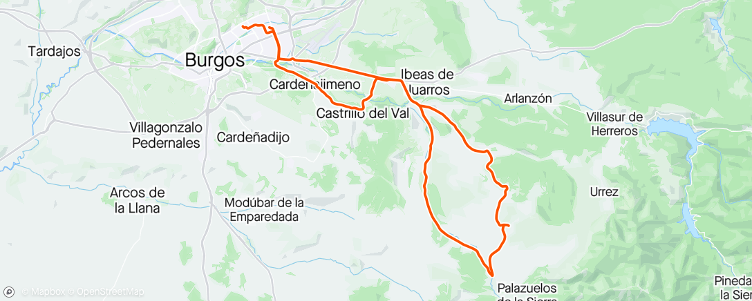 Map of the activity, Vuelta a Juarros