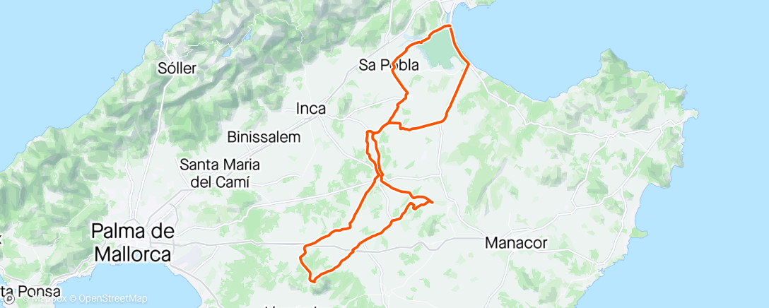 Map of the activity, Mallorca dag 8