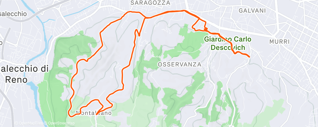 Map of the activity, Afternoon Run