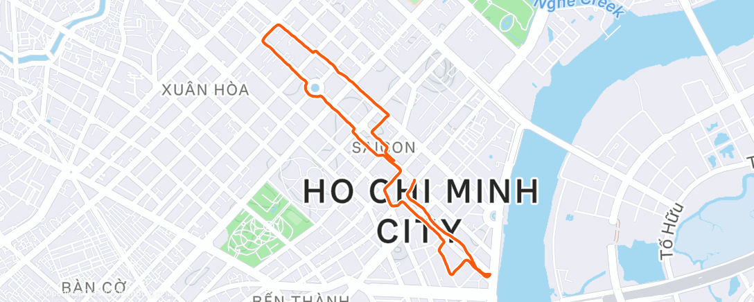 Map of the activity, Morning Run