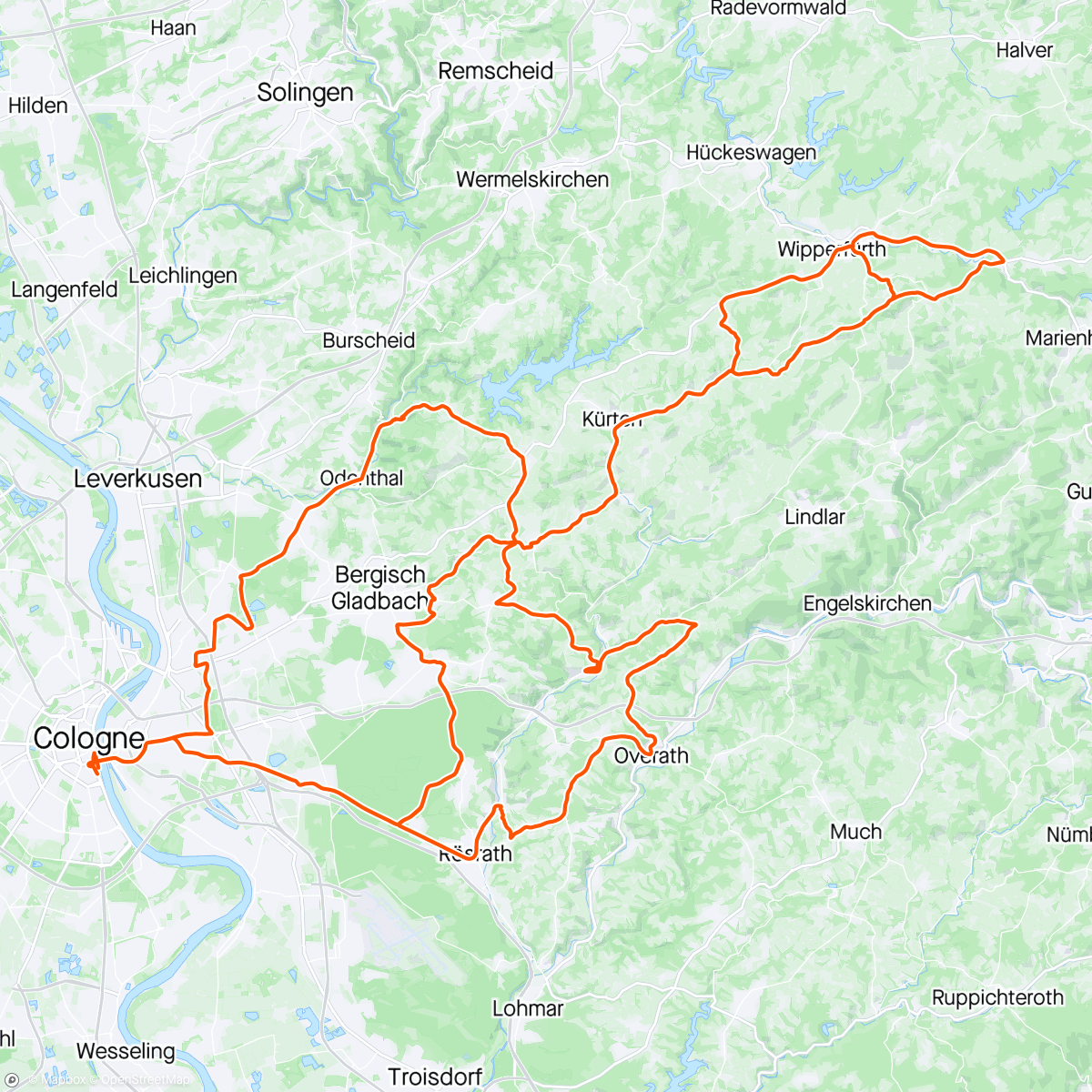 Map of the activity, Rund um Köln