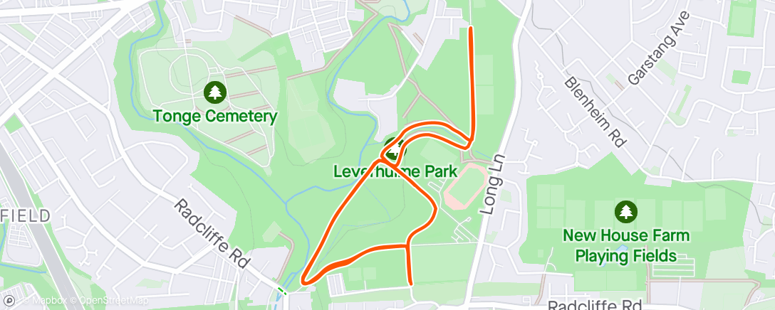 Map of the activity, Bolton parkrun.