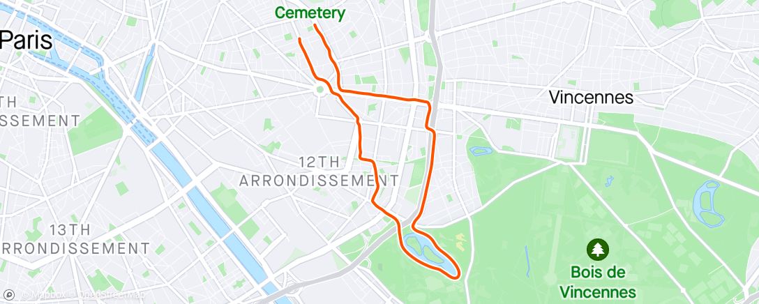 Map of the activity, 1h footing lent 🌼