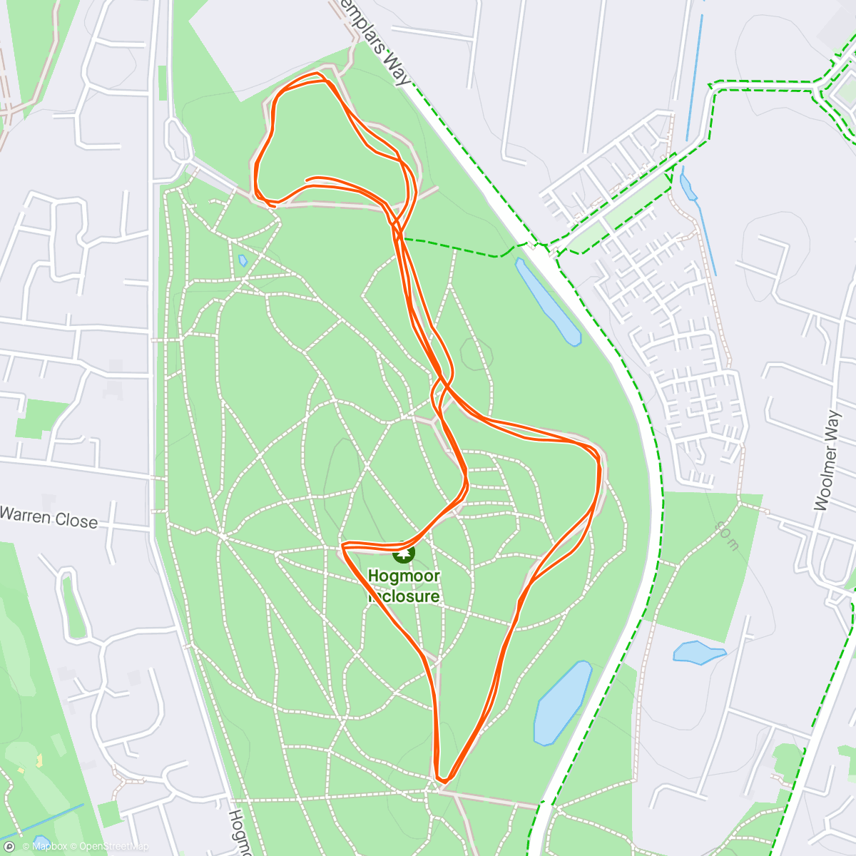 Mapa de la actividad, Hogmoor Inclosure parkrun