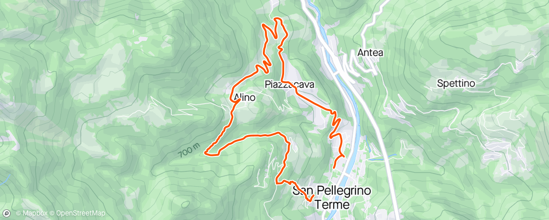 Mapa de la actividad, Sessione di trail running pomeridiana