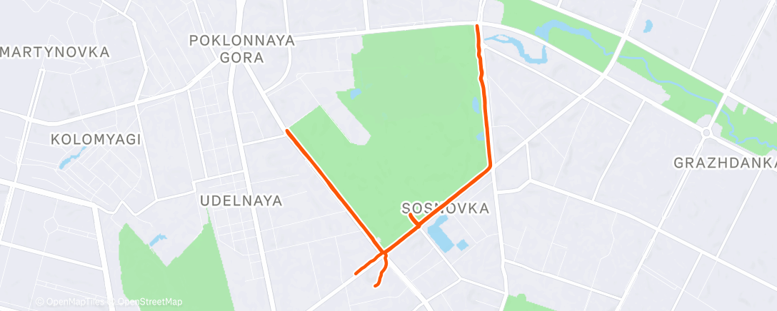 Map of the activity, Дневной забег