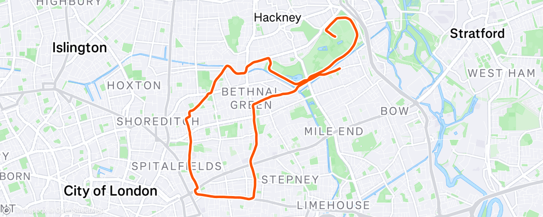 Map of the activity, Afternoon Run