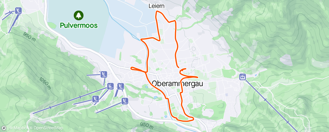 Map of the activity, Oberammergau - Locker laufen