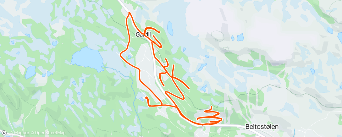 Map of the activity, Påsketråkk med fatbiken 🚲