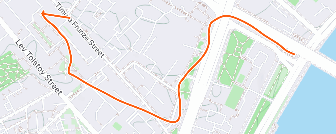 Map of the activity, Evening Ride
