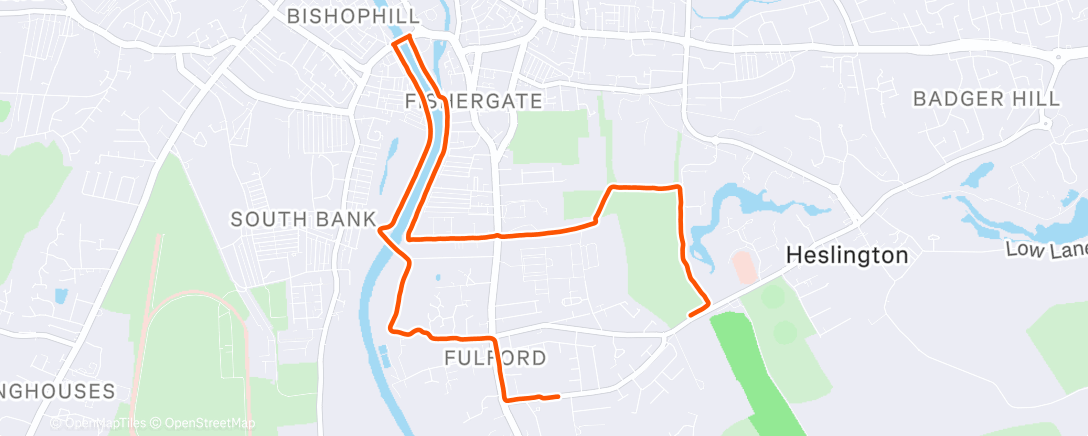 Map of the activity, Afternoon Run