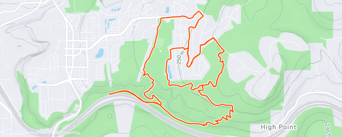 Map of the activity, return to dark (non-california) trails!