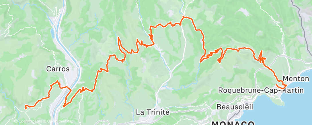 Map of the activity, Vélo dans l'après-midi